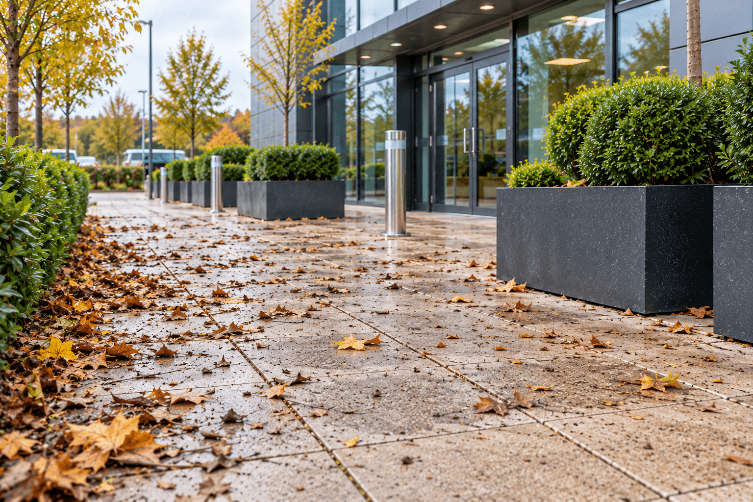 Autumn Office Entrance Walkway