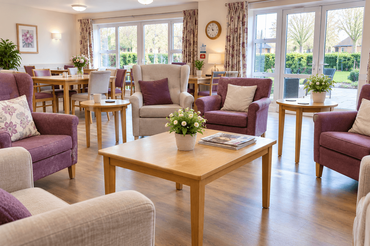 Brightly Arranged Care-Home Lounge