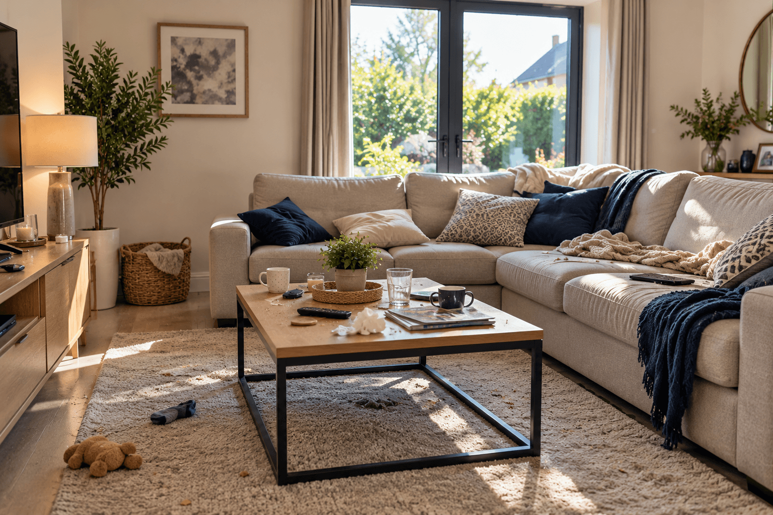 Cosy Living Room Before Tidying