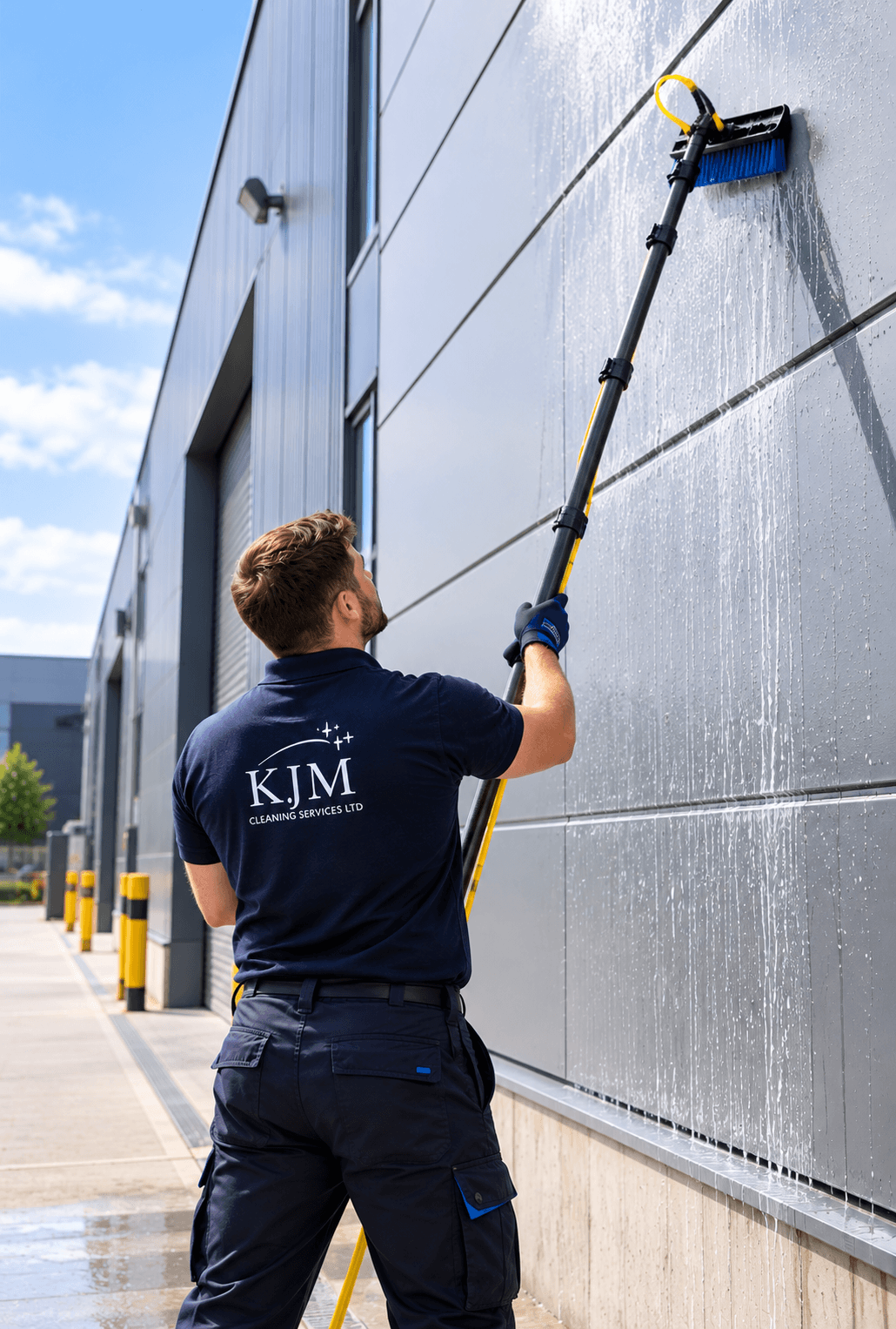 Industrial Cladding Cleaning in Progress