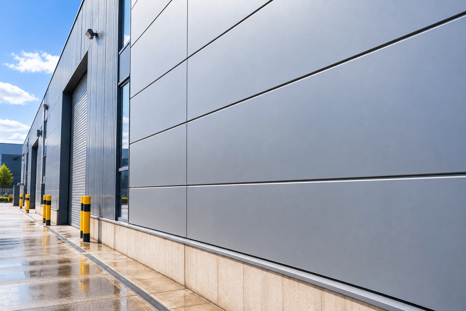 Modern Warehouse Exterior After Cleaning