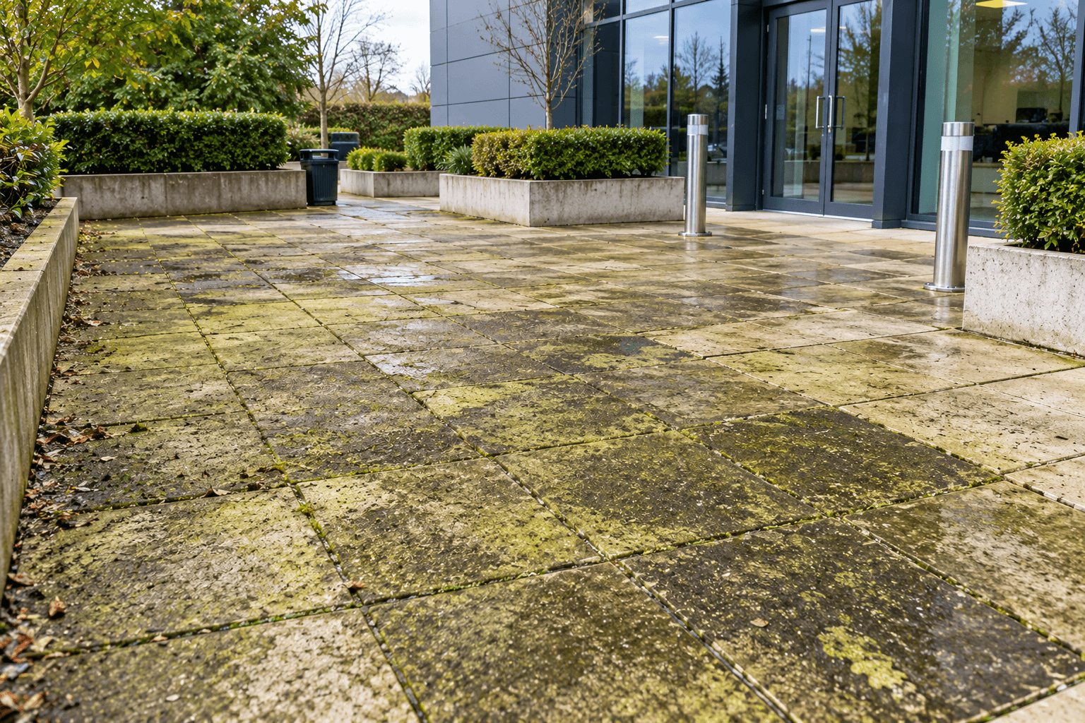 Moss-Covered Courtyard Entrance