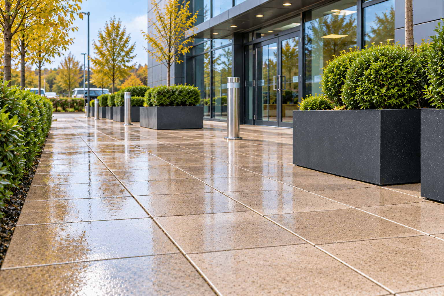 Polished Autumn Office Entrance