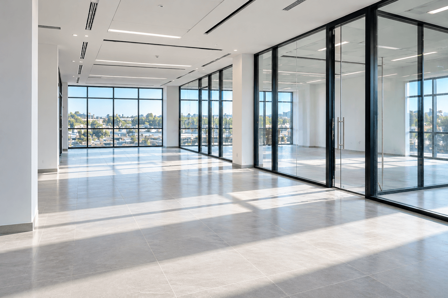 Pristine Sunlit Modern Office Interior